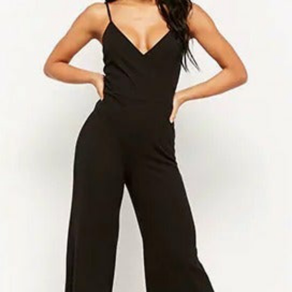 F21 Ribbed Cropped Cutlotte Jumpsuit